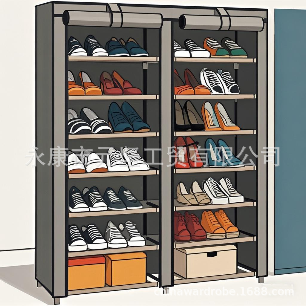 복열 8단 신발장 그레이