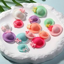 厂家直销 树脂糖果色蝴蝶结帽子配件DIY儿童头饰饰品手机壳材料