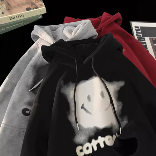 Men's Hooded Sweatshirt Autumn/Winter American Retro Heavyweight Fleece Casual Outerwear Brand Fashion Loose Sweatshirt
