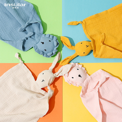 Cross-border baby gauze pacifier pure cotton baby sleeping companion plush lion animal pacifier handkerchief pacifier toy 