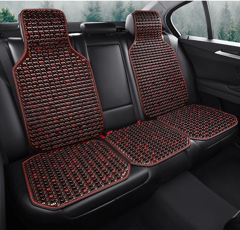 Car Seat Cushion, Summer Wooden Bead Cooling Mat, Mahjong Mat, Small Truck Single Seat Cushion, Breathable Office Chair Lumbar Support Cushion
