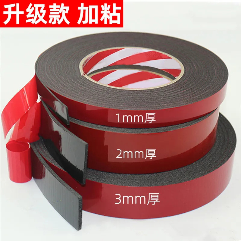 Película roja de alta viscosidad al por mayor PE espuma cinta de doble cara pegamento de esponja engrosado blanco gancho impermeable resistente a altas temperaturas cinta de doble cara