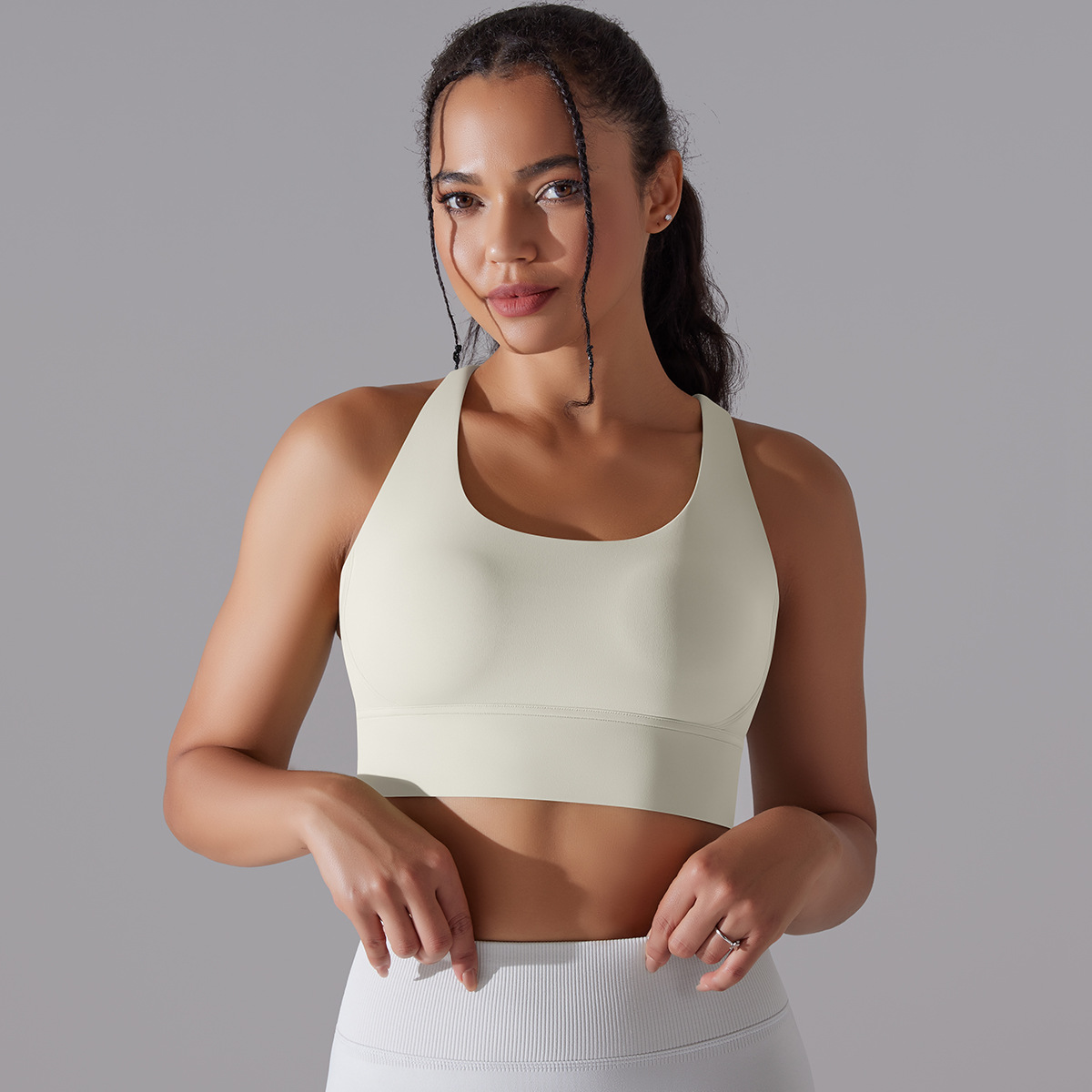 127g Weight Sleeveless Sleeve Length Nylon, Spandex Fabric Type Short Top Length Halter Crisscross Tank Tops Type Fitness, Yoga Occasion U Neck Neckline Solid Color Pattern Sports Style Sports Solid Color Nylon Spandex U Neck Active Tops Halter Crisscross Tank 155