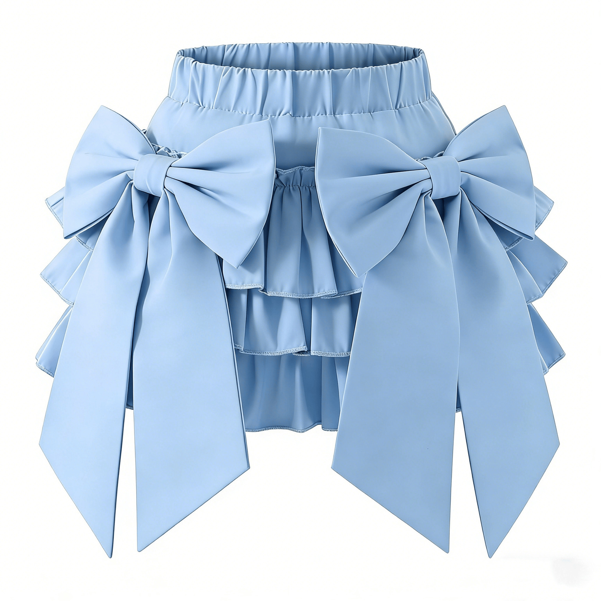 Girls' Bow-Knot Cake Skirt, New Summer Style, Korean Style, Fashionable Skirt for Middle and Older Children, Plaid Skirt, Student Skirt