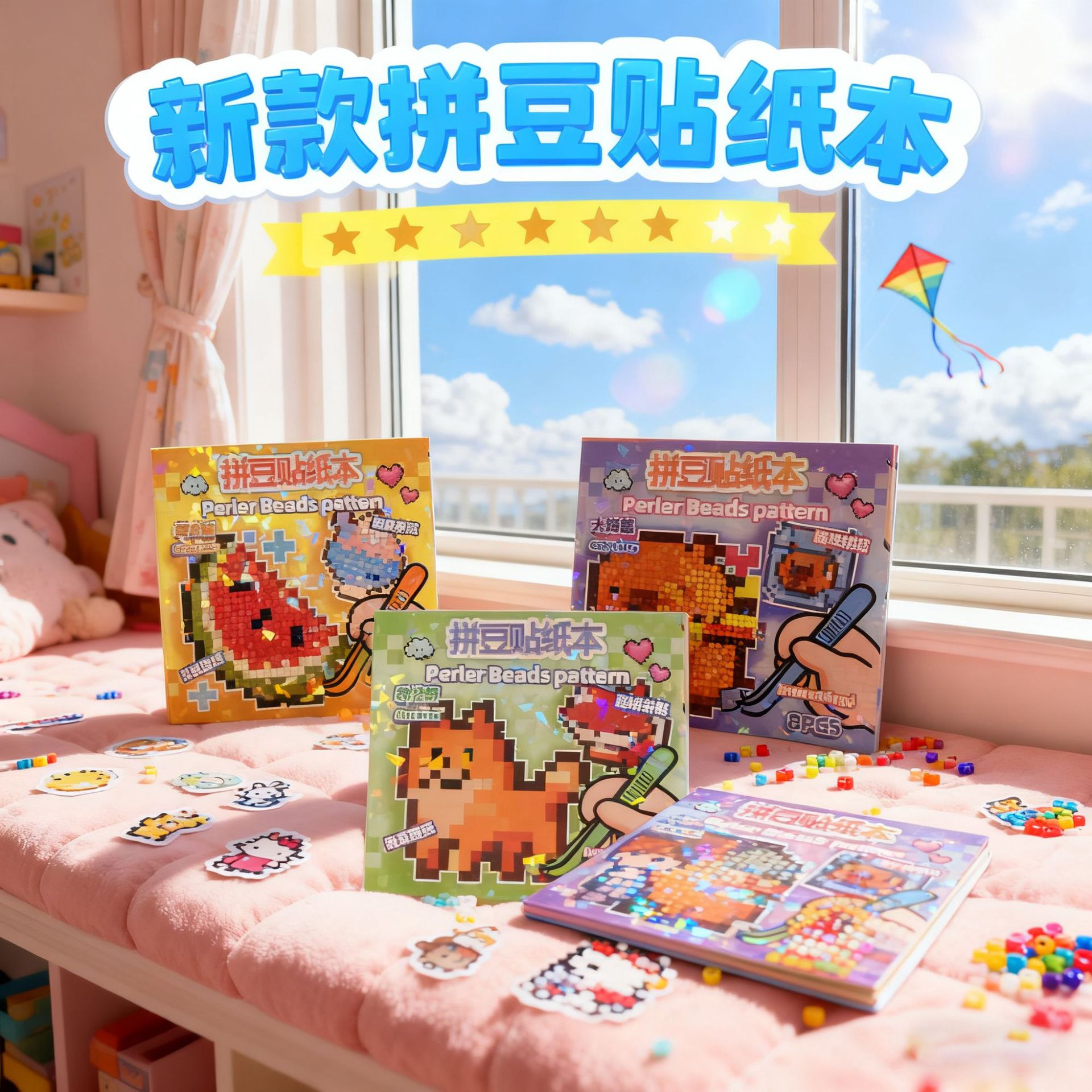 New Doudou Sticker Book Cartoon Pixel Animal Doudou Book Children's Educational Toy Coloring Handbook Sticker Book