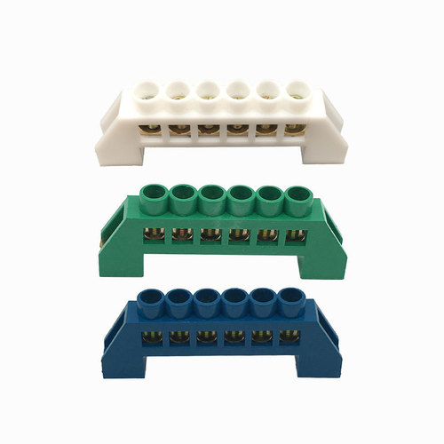Strong light thickened plastic-coated shell bridge type zero-ground copper terminal block zero-ground row