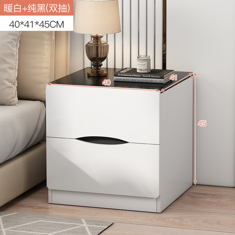 Mesa de cabecera italiana simple y lujosa moderna y alta sensación de estante de almacenamiento simple y de gran capacidad gabinete de almacenamiento de dormitorio