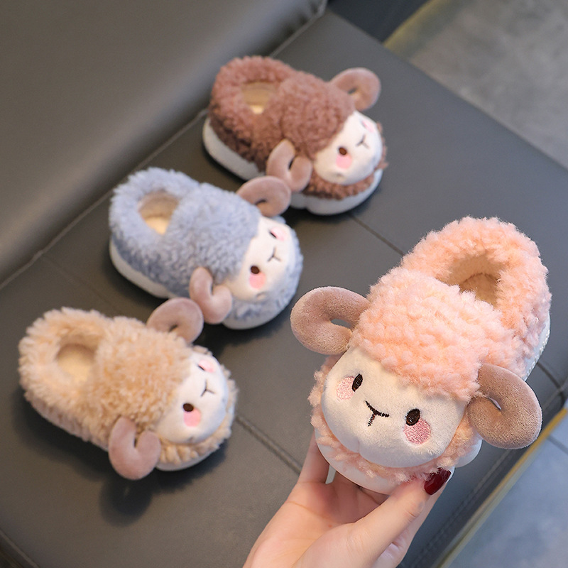 Zapatillas de algodón para niños de invierno para niños y niñas bolsa de terciopelo cálido talón antideslizante bebé 1-3 años 2 Zapatillas de algodón para niños