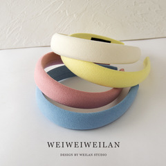 韓國東大門超柔軟溫柔奶油色可愛糖果色海綿頭箍氣質外出百搭發箍