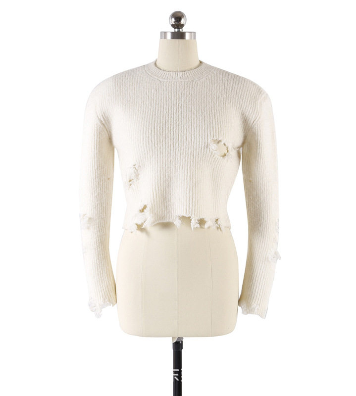 Designer Original Brand Oem Processing Tattered Sweater Cardigan Ins Xiaohongshu Sweater Mohair Sweater