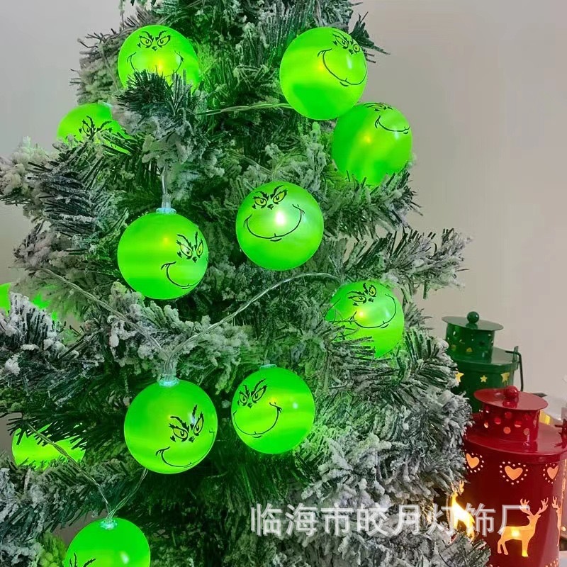 2025 venta caliente nueva cadena de luces de Halloween Grinch Grinch cadena de luces de Navidad LED luces de decoración festivales