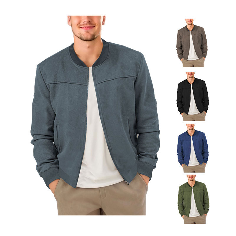 2024 new men's fashion casual suede lightweight hoodie jacket_voghion.com