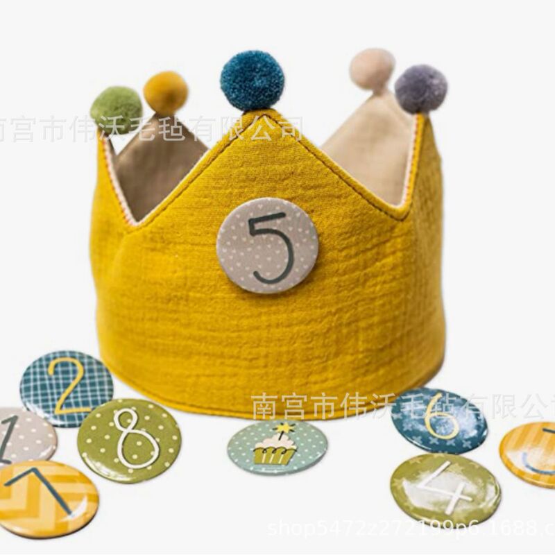 Children's baby birthday hat ball Crown replaceable digital party theme hat props photo hat can be set Children's baby birthday hat ball Crown replaceable digital party theme hat props photo hat can be set