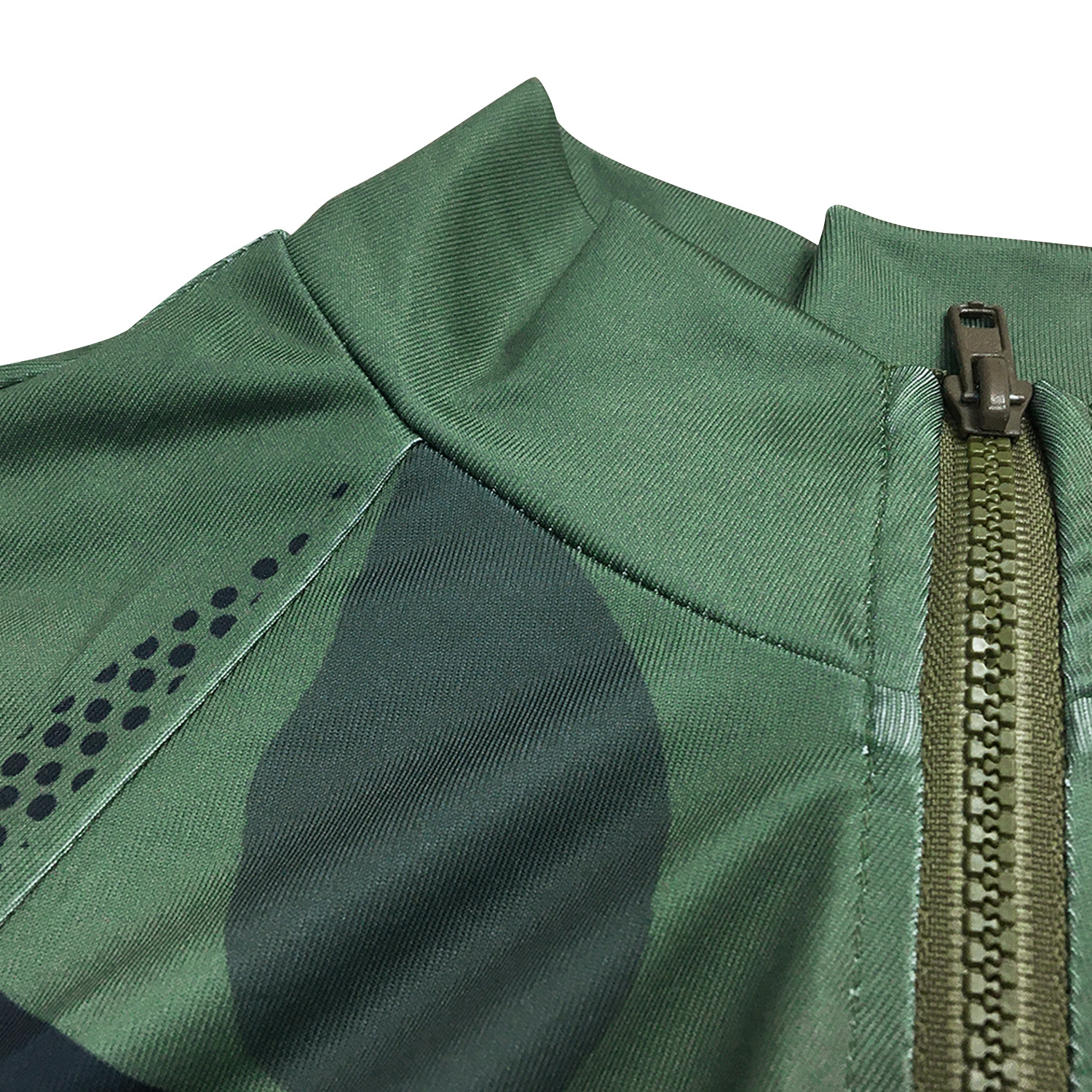Zipper Print Long-Sleeved Slim Top & Trousers 2 Piece Set NSFYZ114387