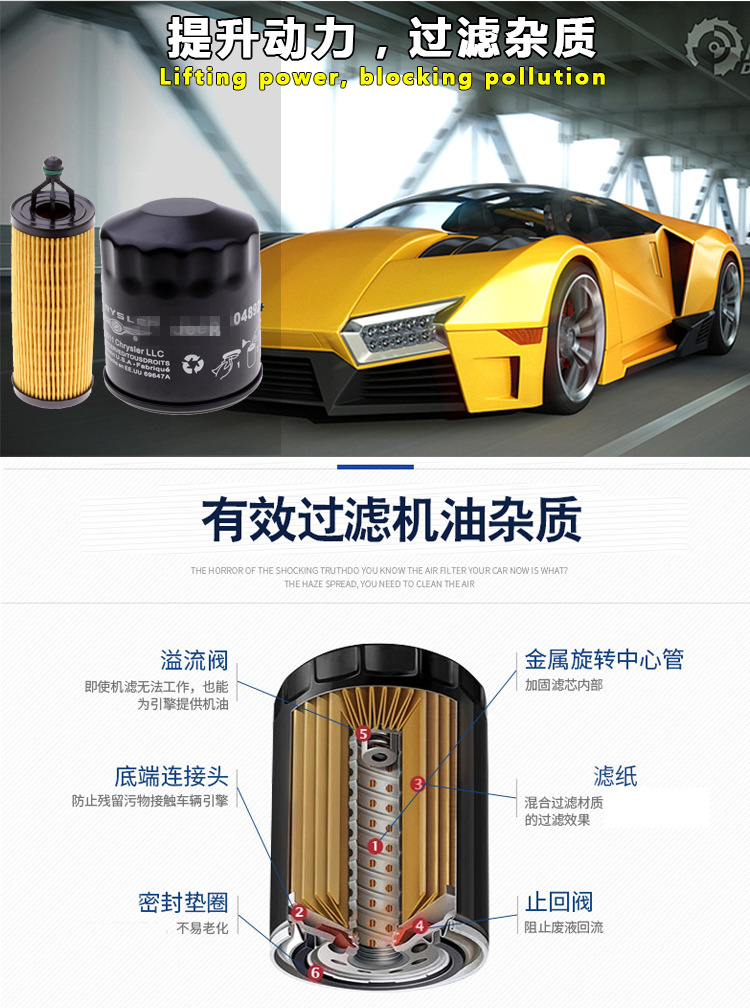 Suitable for JEEP Grand Cherokee oil filter 68229402AA 68109834AA