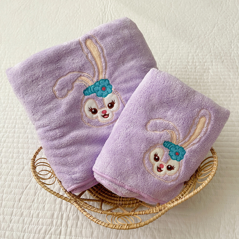 Cartoon quick dry soft coral bath towel