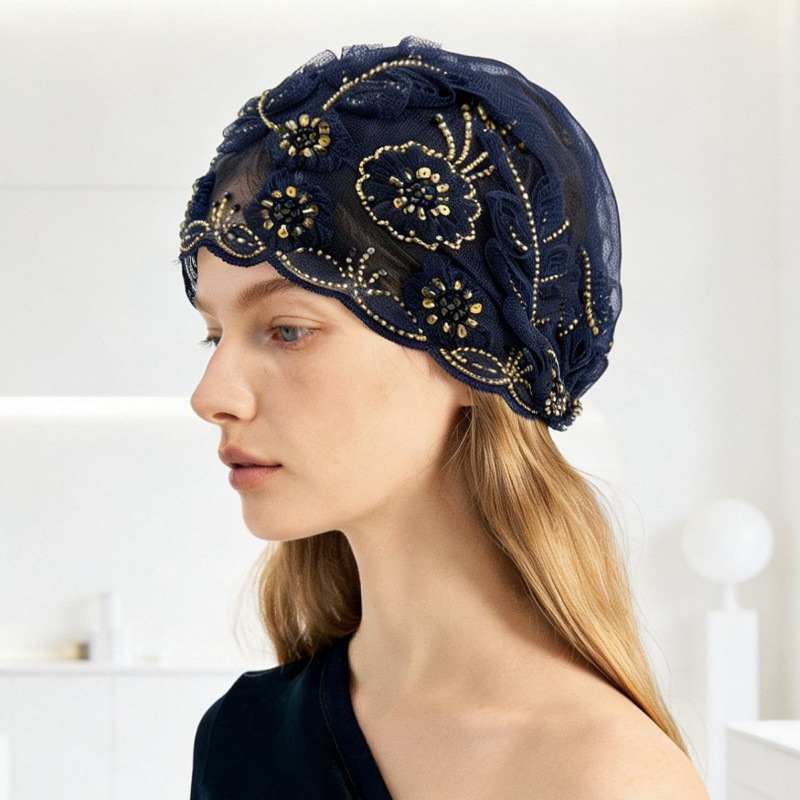 African headscarf, elegant vintage women's hat, solid color female headwear, fashionable casual party accessory, versatile and stylish African headscarf, elegant vintage women's hat, solid color female headwear, fashionable casual party accessory, versatile and stylish