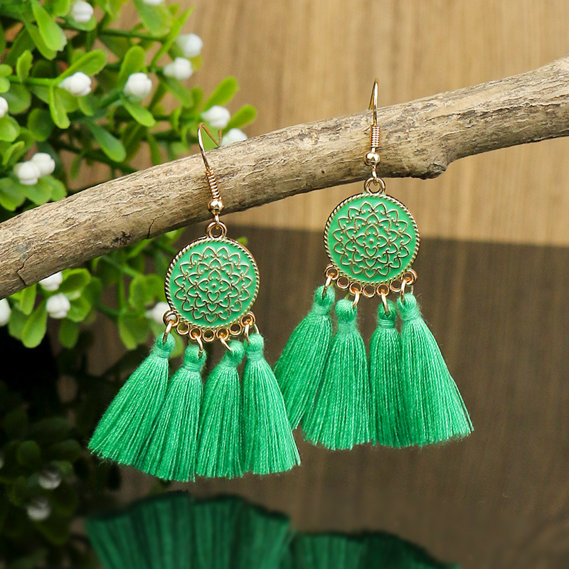 Vacation Bohemian Tassel Alloy Plating Women's Drop Earrings 1 Pair display picture 6