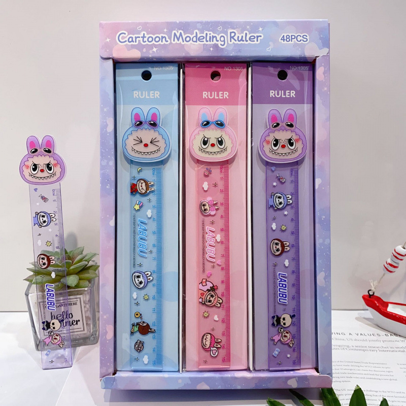 Nuevo 15 cm de regla recta lindo dibujo animado no niños estudiantes regla de plástico transparente regalos del 1 de junio
