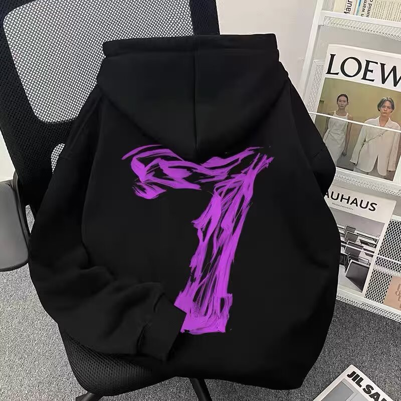 连帽卫衣男秋冬季新款烟雾字母休闲帽衫ins港风长袖重磅加绒外套|undefined