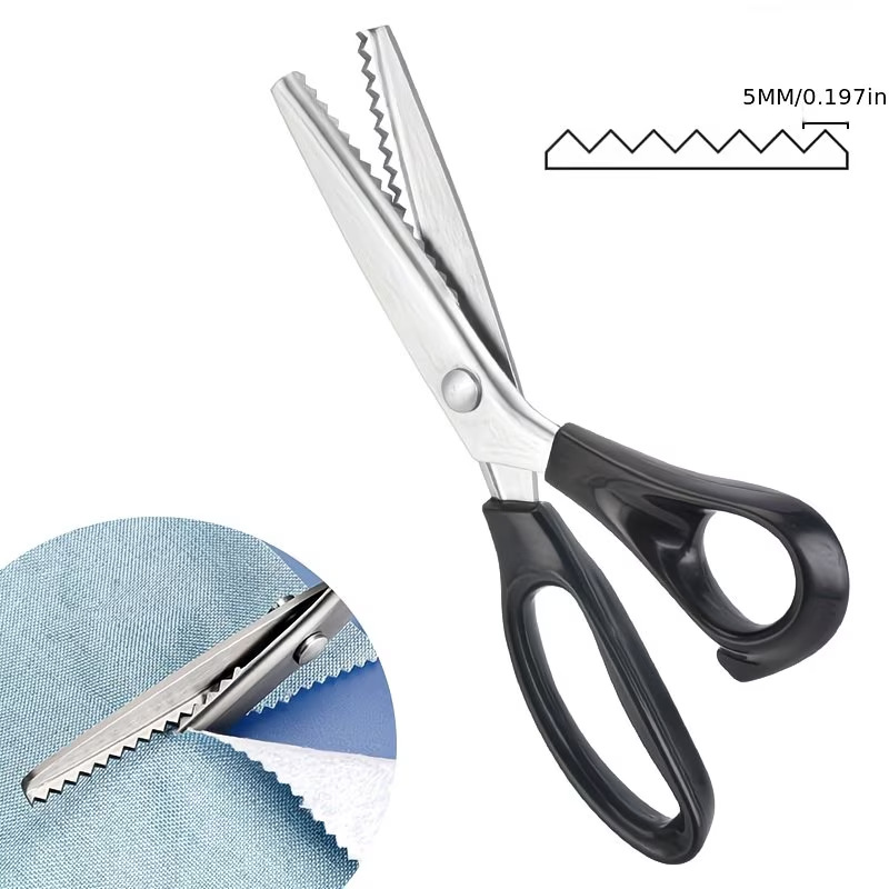 现货批发花边剪刀不锈钢三角形锯齿剪刀 锁边剪刀 牙布剪狗牙剪