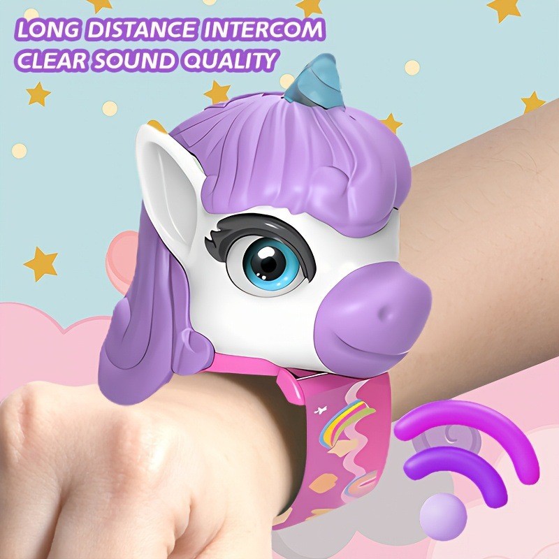 Intercomunicación transfronteriza unicornio portátil intercomunicación de reloj araña para niños juguetes buscapersonas inalámbricas