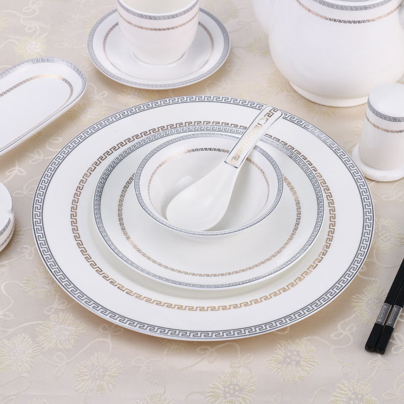 Wholesale ceramic hotel tableware plates, dishes, tableware, Chinese restaurant club tableware, Sophie dishes, bone dishes, fin bowls