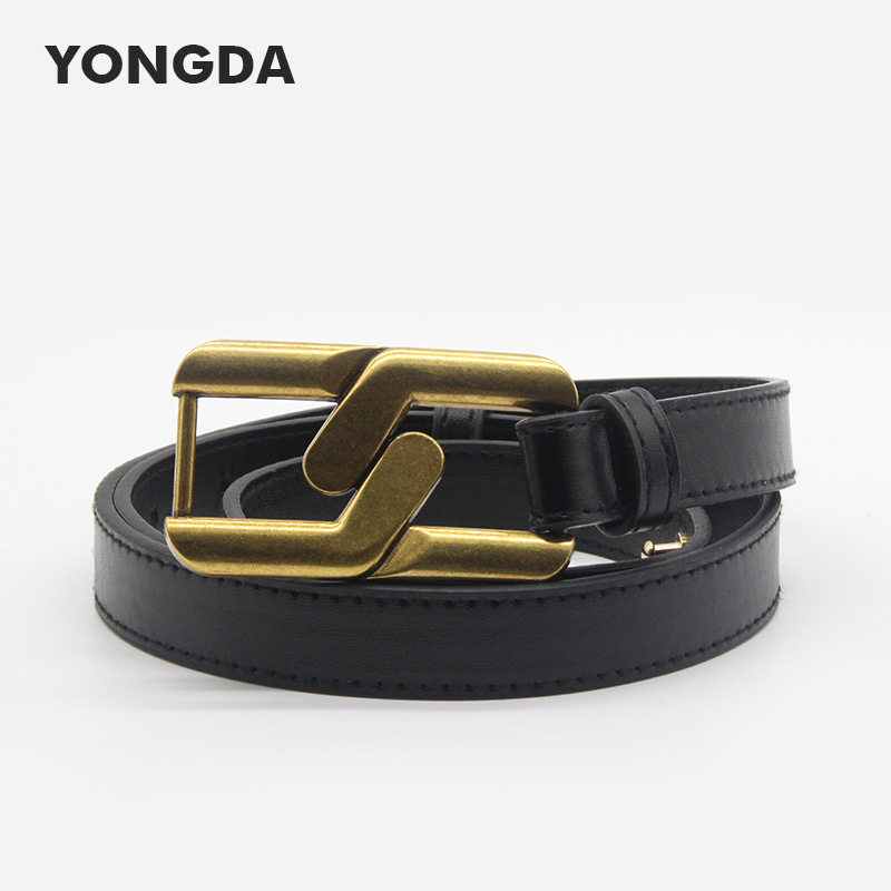 2023 novo cinto de venda quente retro fivela octogonal couro do plutônio cintura decoração cinto fino elegante e elegante menina cinto_voghion.com