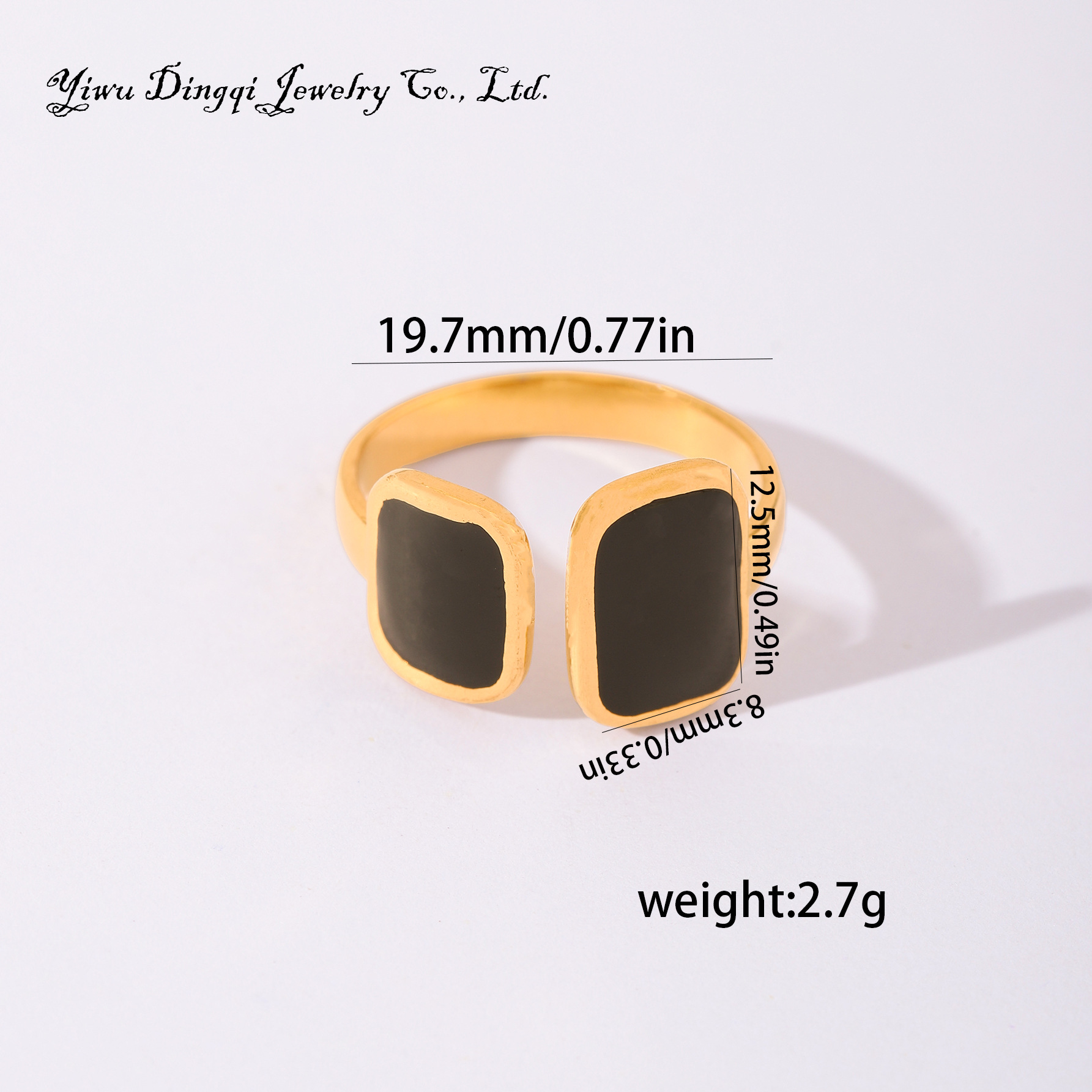 Stainless Steel Turquoise Open Ring Geometric Designer Style_voghion.com