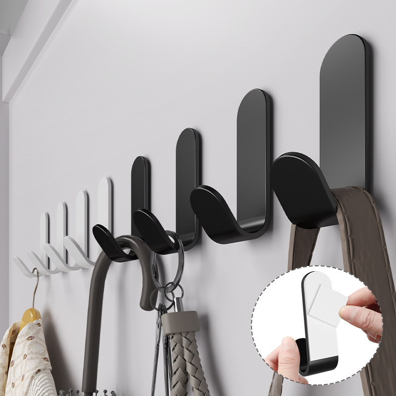 Hook strong adhesive punch-free wall hanging clothes rack kitchen bathroom door seamless sticky hook hook