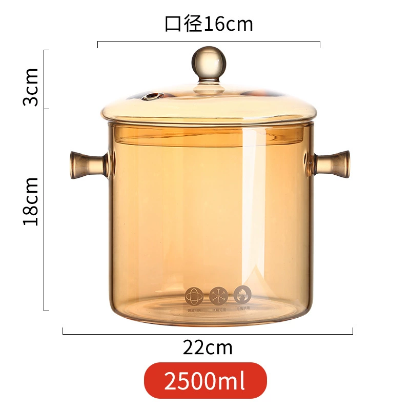 Стеклянная кастрюля-для тушения с высоким borosilicate стекла, прозрачная кастрюля для приготовления пищи, газ, огонь, высокая температура, маленькие горшочки, мини-кастрюля для супа