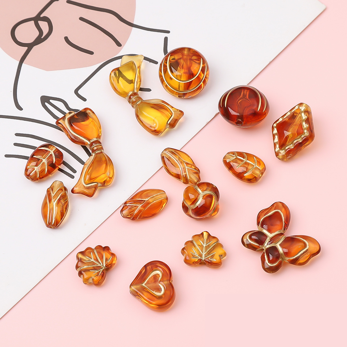 Acrylic retro amber bracelet