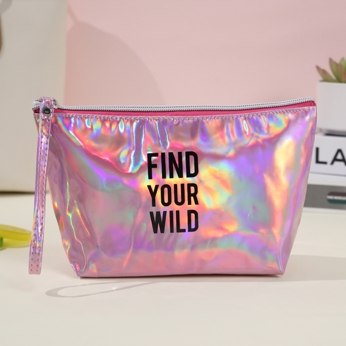 Spot bolsa de cosméticos láser de PU a prueba de agua bolsa de almacenamiento de lavado de viaje portátil bolsa de regalo de colores al por mayor