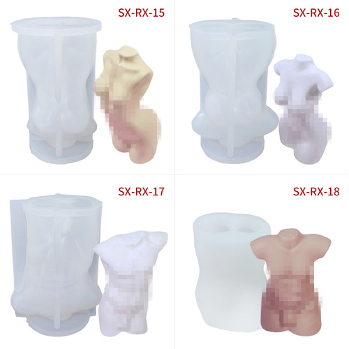 Sanxin Human Body Silicone Woman Cake Candle Mold Male Female Human Shape Soap Plaster Abrasive DIY