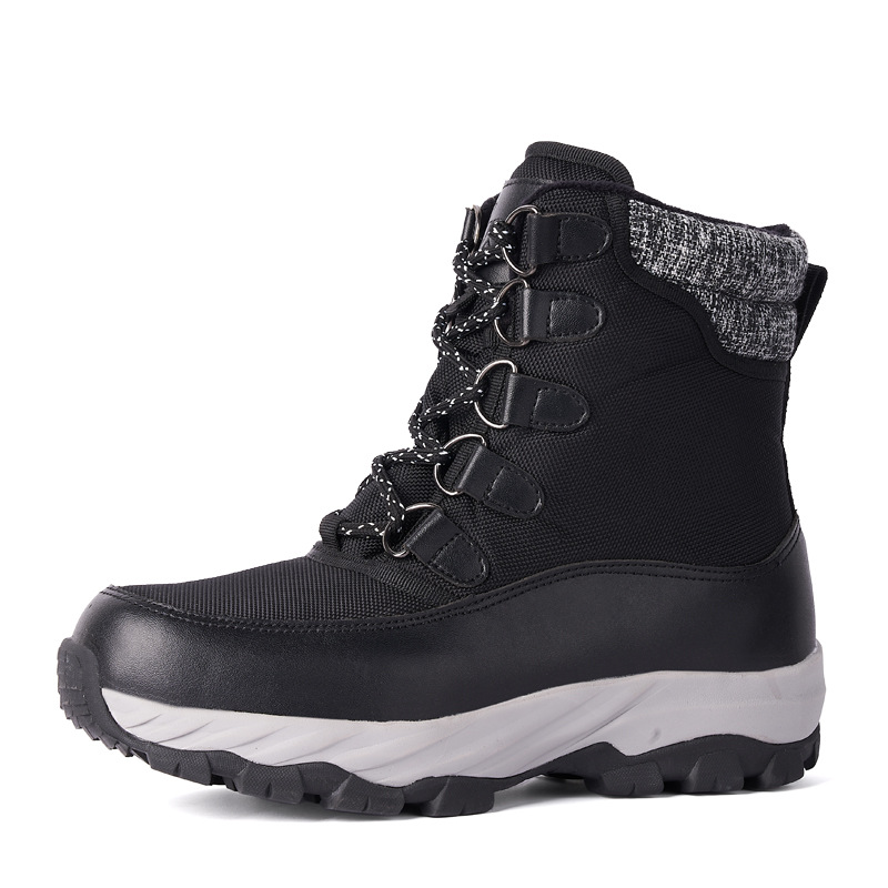 Bottes de neige pour hommes en fourrure, bottes d'extérieur imperméables et antidérapantes en laine, chaussures d'hiver rembourrées en coton chaud_voghion.com