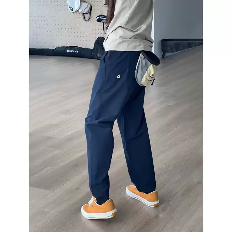 美式机能多口袋工装裤男春秋季百搭修身长裤防水三角标冲锋裤男