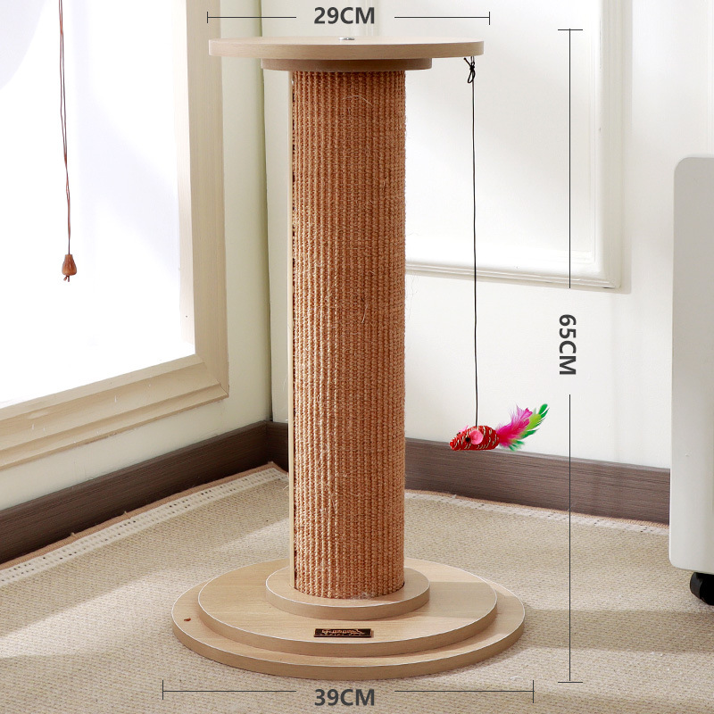 Placa de agarre de gato de sisal de madera maciza al por mayor, columna de agarre de gato, marco de escalada vertical para gato, marco de agarre para gato, columna de garras afiladas, suministros de juguete para gatos