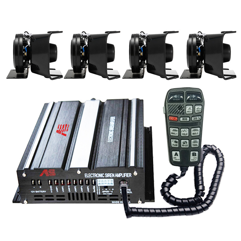 800W wired car siren and loudspeaker, 12V alarm, high-pitched speaker, A8R9-2 + square speaker