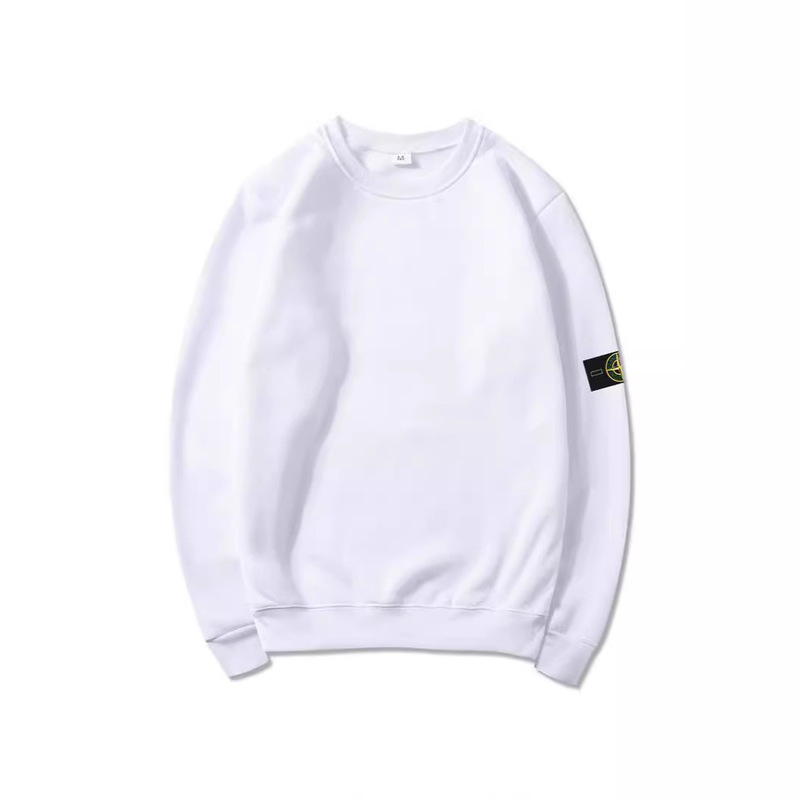 Correct STON Stone Shirt Autumn Winter Men's and Women's Hooded Sweater Solid Color Island Armband Badge Basic Sweater Round Neck New Correct STON Stone Shirt Autumn Winter Men's and Women's Hooded Sweater Solid Color Island Armband Badge Basic Sweater Round Neck New