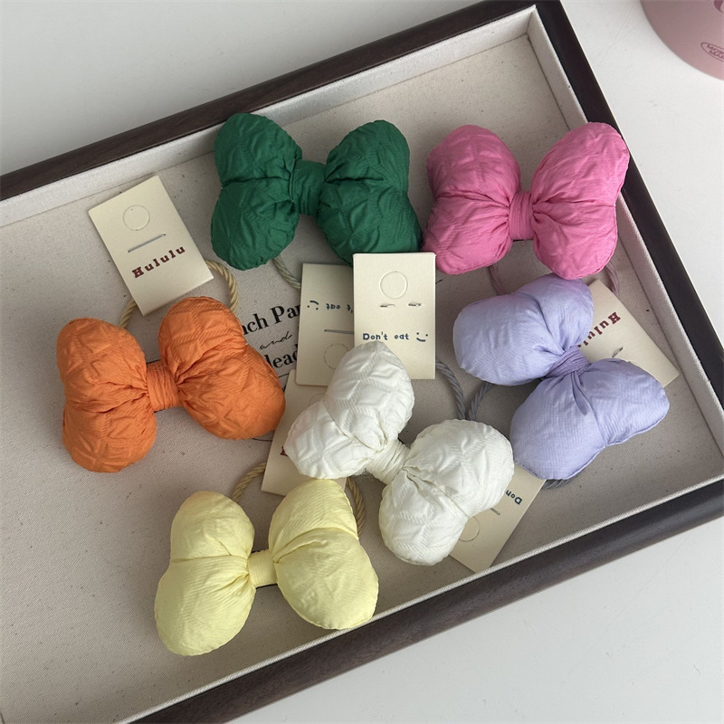 Macaron Farbe Fett Bogen süße süße BB Clip Haar Seil Haarnadel kleine Gummiband Haar-Accessoires neue Clip_voghion.com