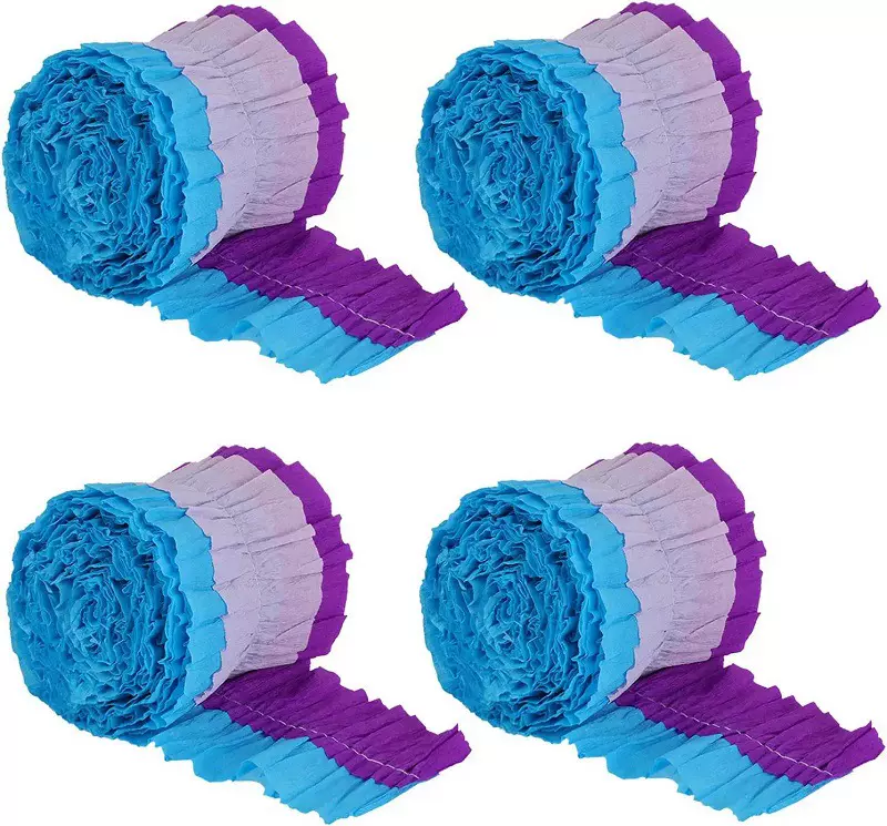 节日装饰拉花 派对背景装饰彩带 皱纹纸彩带 皱纹纸拼色彩带 彩条