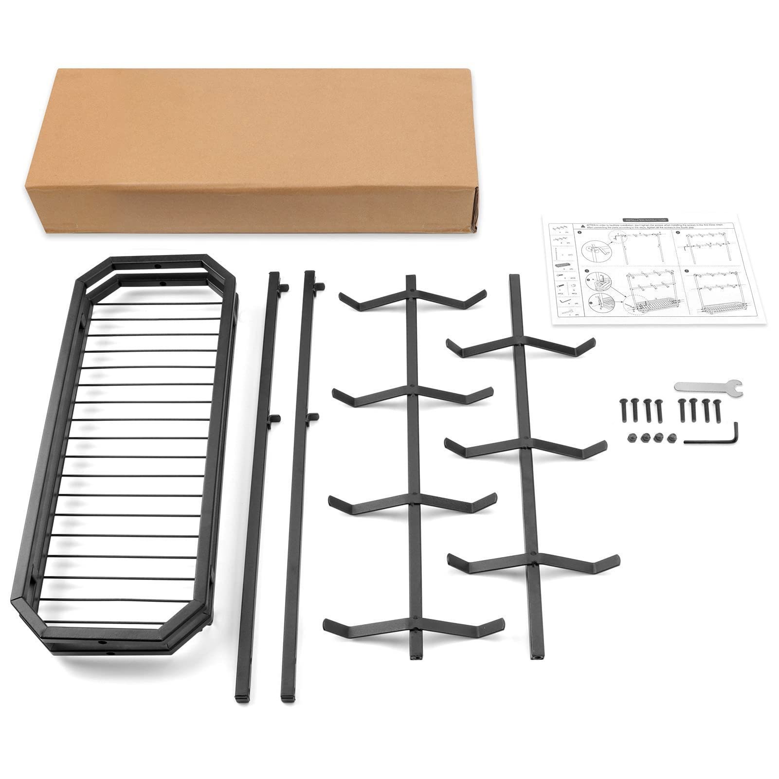 Soporte para tazas de café en stock, estante de hierro forjado sin taladro para tazas, estante de almacenamiento de tres niveles para tazas de té invertidas para cocina.