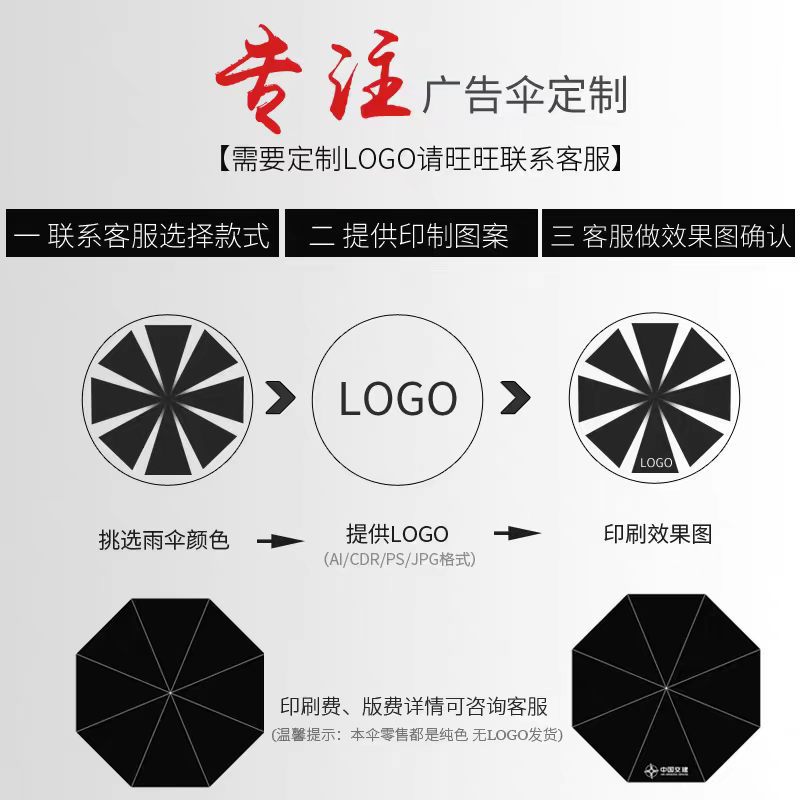 Waterproof umbrella, handle, custom-made, with your logo imprint 3