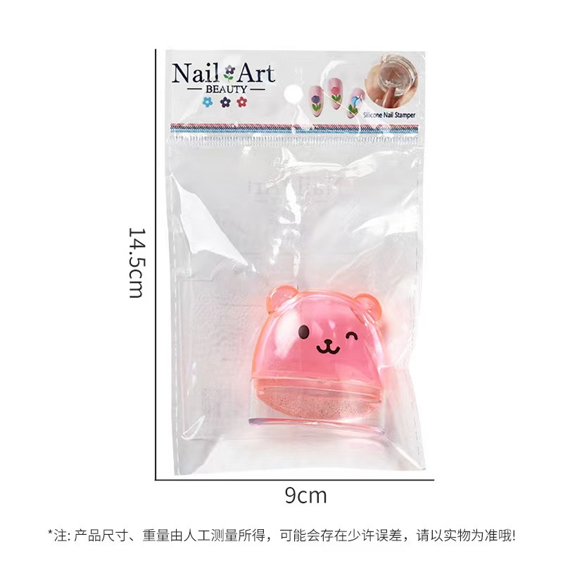 Nuevo sello de silicona de manicuras adorable oso conjunto de herramientas de impresión de transferencia multifuncional sello de fabricación de uñas francesas