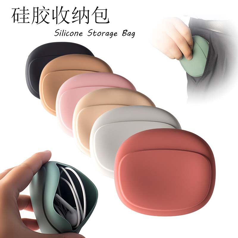 Creative New Product Silicone Cosmetics Bag Data Cable Headphone Cosmetics Bag Portable Waterproof Printable Logo Silicone Wallet Creative New Product Silicone Cosmetics Bag Data Cable Headphone Cosmetics Bag Portable Waterproof Printable Logo Silicone Wallet