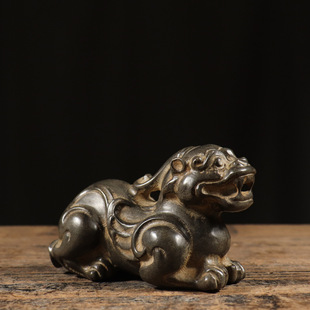 Antique Stone Carving Natural Bluestone Hand-carved Pixiu Original Stone Carving Chinese Folk Decoration Ornaments