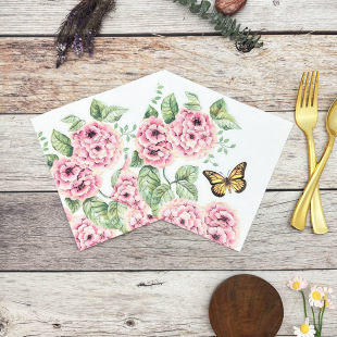 [ready Stock] Factory Direct Sales Printed Paper Towel Napkin Colorful Printed Napkin Facial Tissue Handkerchief Paper