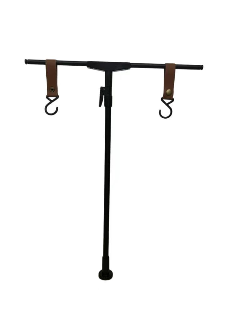 T자형 알루미늄 라이트 스탠드 + 가죽 후크 2개