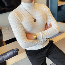 一件代发秋季款男士秋衣 青年百搭休闲半高领打底衫长袖体恤男装