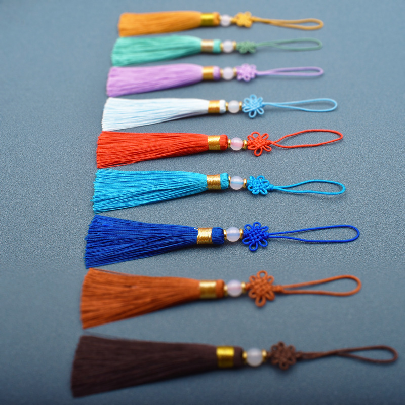 Handmade Bookmark Spike Small Chinese Knot Tassel U Disk Comb Mobile Phone Headwear Hanfu Hanging Accessories